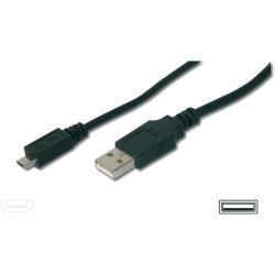 Cavo usb digitus tipo-a 2.0/micro usb-b m/m 1.8m nero [ak300127018s]