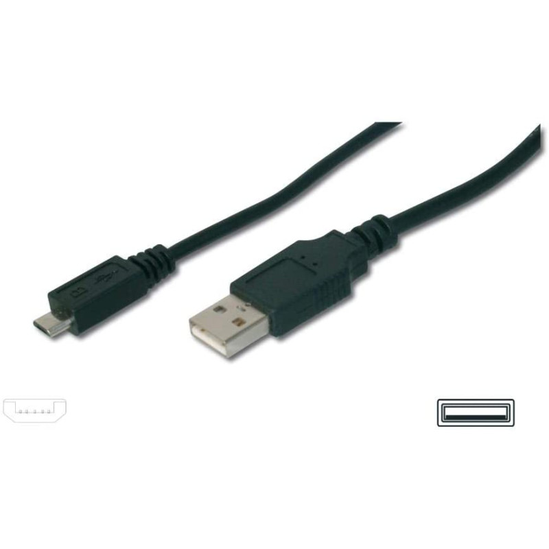 Cavo usb digitus tipo-a 2.0/micro usb-b m/m 1.8m nero [ak300127018s]