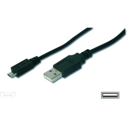 Cavo usb digitu tipo-a 2.0 /micro usb-b 1m nero [ak300127010s]