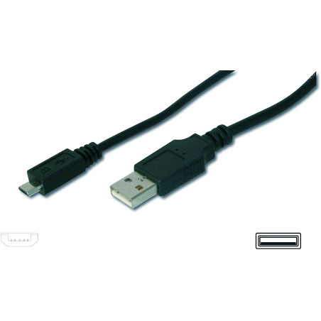 Cavo usb digitu tipo-a 2.0 /micro usb-b 1m nero [ak300127010s]