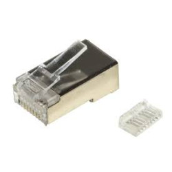 Plug link cat 6e rj45 schermato per cavo flessibile 100pz nichel/placcato