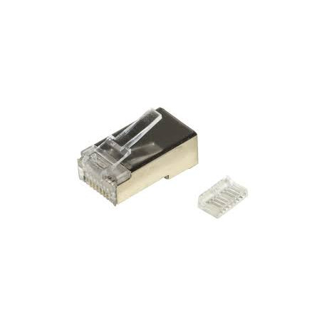 Plug link cat 6e rj45 schermato per cavo flessibile 100pz nichel/placcato
