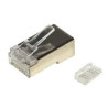 Plug link cat 6e rj45 schermato per cavo flessibile 100pz nichel/placcato