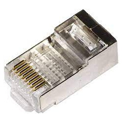 Plug link cat 6e rj45 ftp per cavo flessibile 100pz trasparente [lkpl86s]