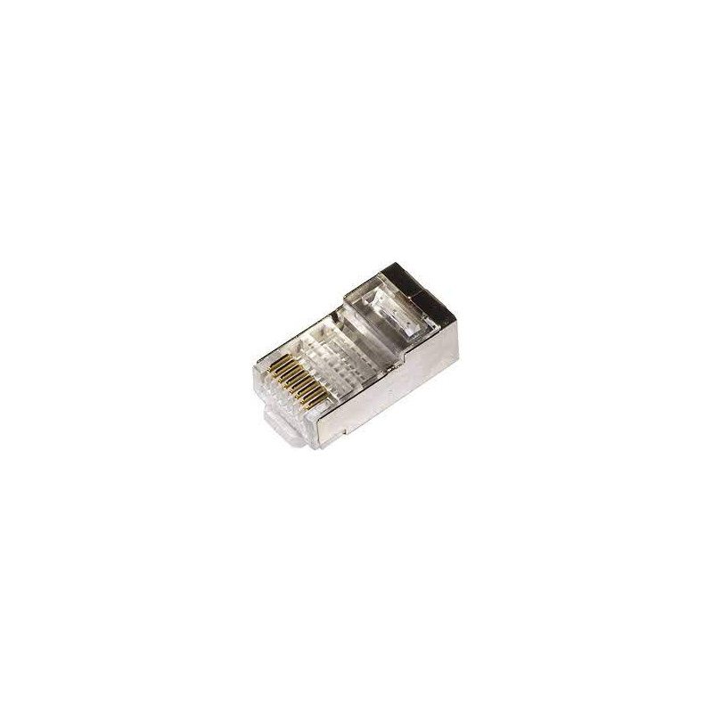 Plug link cat 6e rj45 ftp per cavo flessibile 100pz trasparente [lkpl86s]