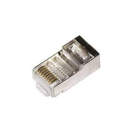 Plug link cat 6e rj45 ftp per cavo flessibile 100pz trasparente [lkpl86s]