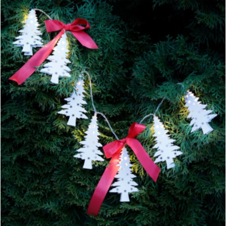 Stringa di luce goobay albero di natale a 10 led caldo ip20 bianco