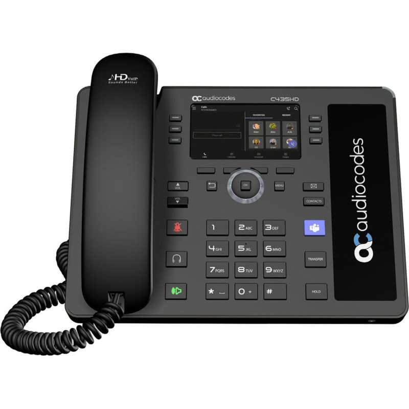 Telefono ip audiocodes poe gbe nero [teams-c435hd-r]