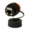 Accoppiatore rj45 techly cat.6a f/f da panello ip68 nero