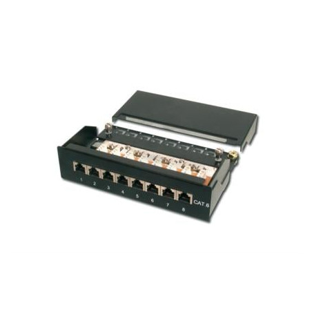 Patchpanel digitus 1he 8-port cat6 geschirmt schwarz [dn-91608sd]