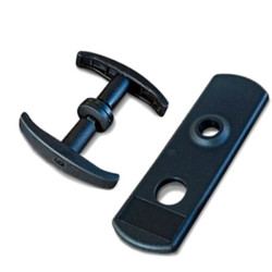 Maniglia e placca ibfm per porte basculanti nero [1437/t]