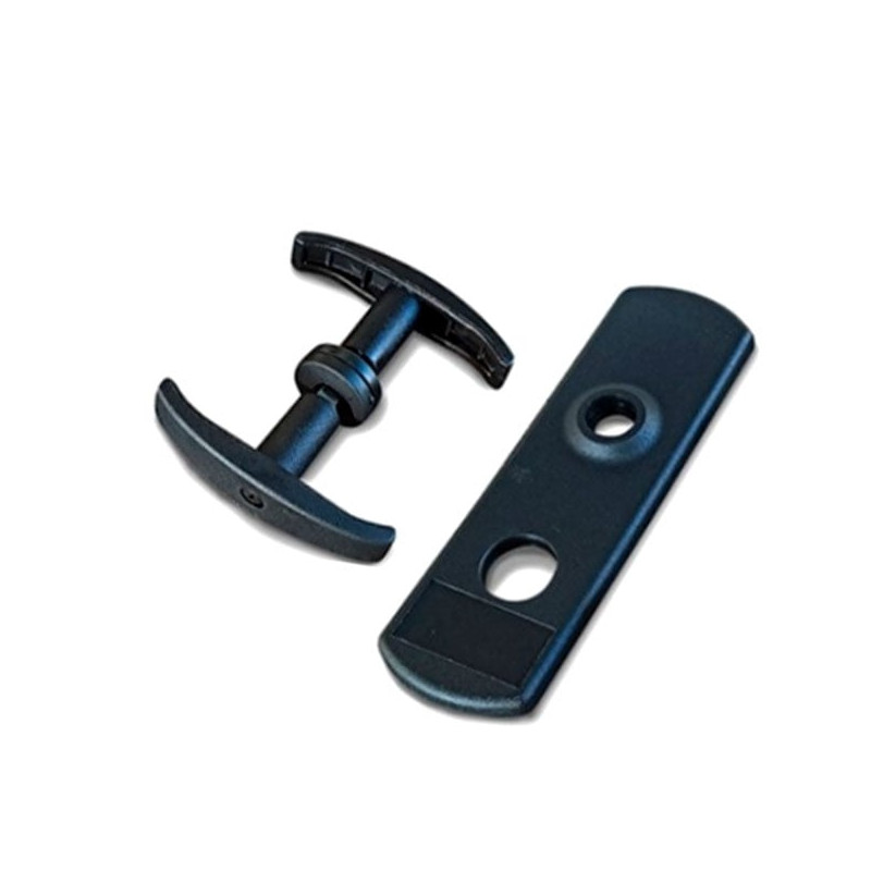 Maniglia e placca ibfm per porte basculanti nero [1437/t]