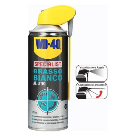 Grasso lubrificante spray wd40 bianco al litio 400ml [39390]