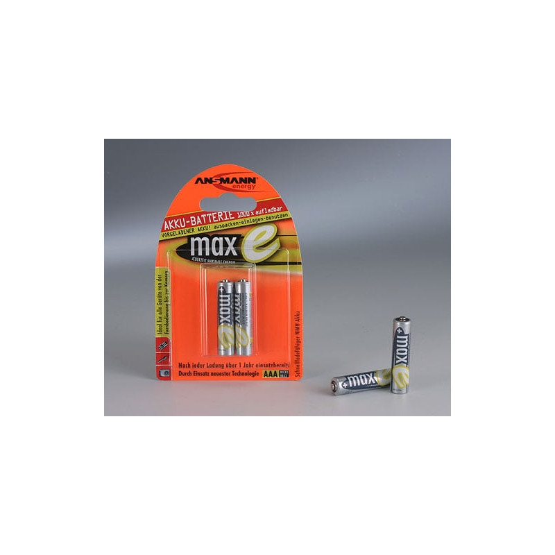 Pila ricaricabile ansmann 2 pz. maxe nimh aaa mini stilo 800 mah