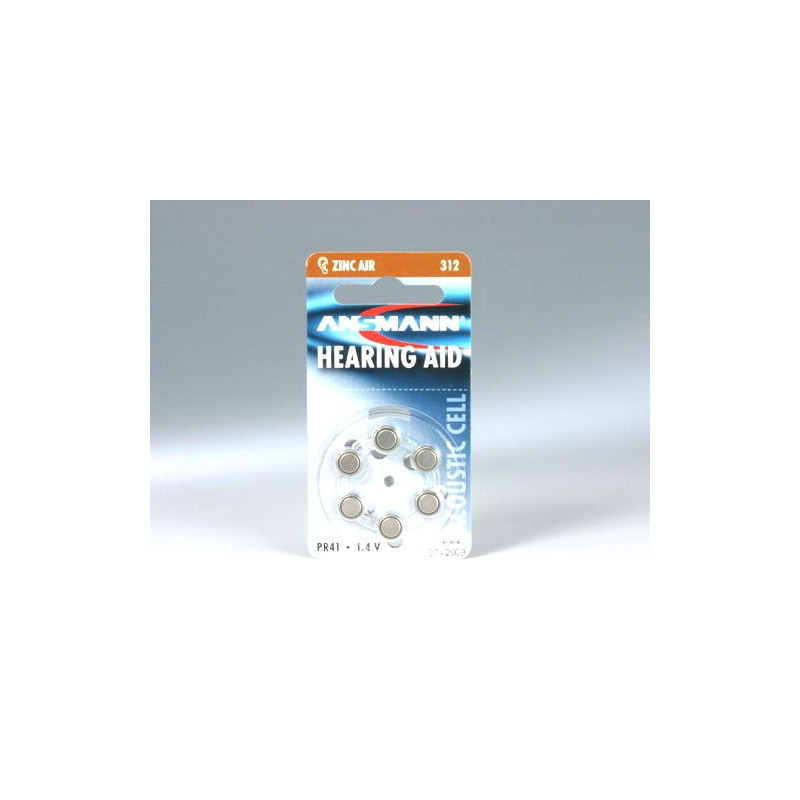 Pila ansmann 6 pz. a bottone pr 312 [106939]