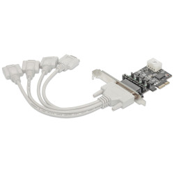 Scheda pci manhattan db9 rs-232 express 4 porte bianco