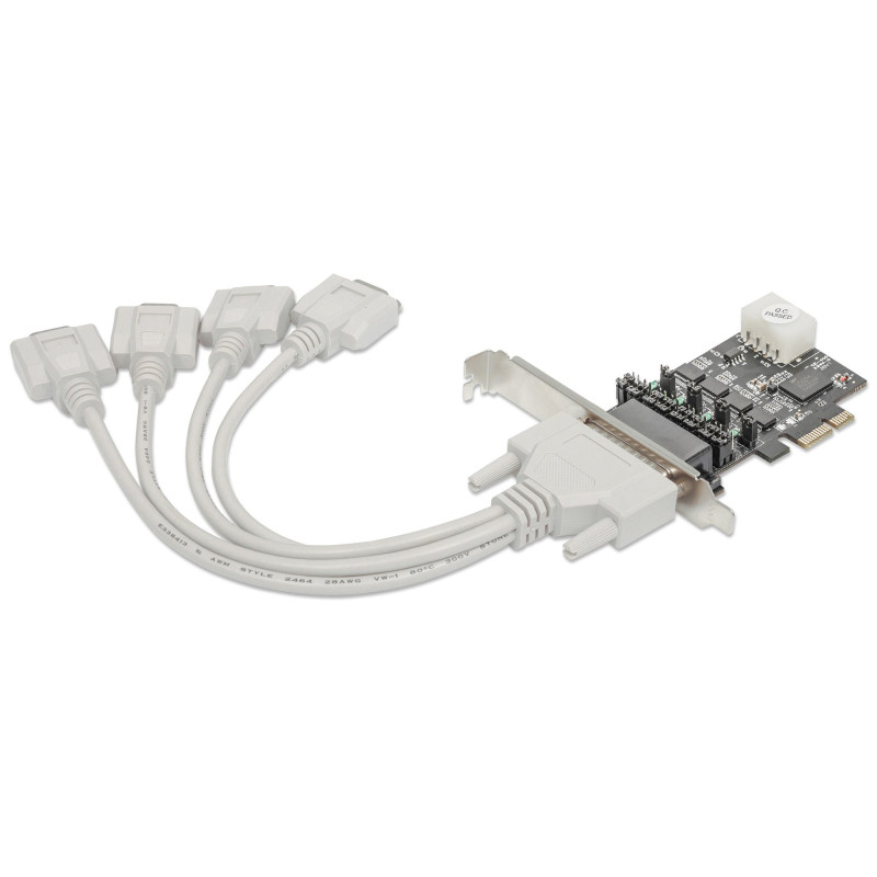 Scheda pci manhattan db9 rs-232 express 4 porte bianco
