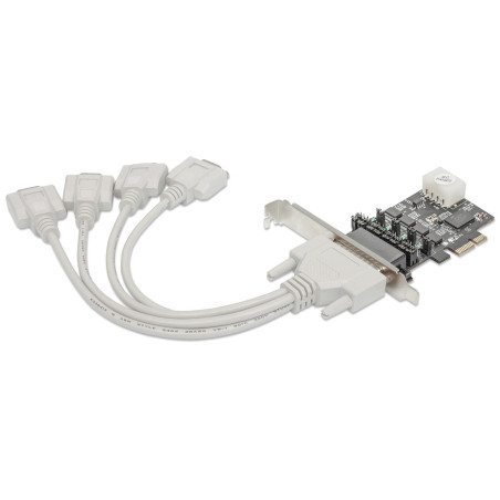 Scheda pci manhattan db9 rs-232 express 4 porte bianco
