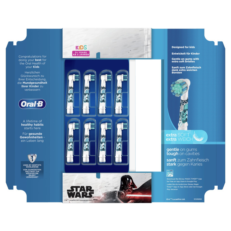 Set testine oral-b kids star wars ffs 8pz multicolore [4210201395249]