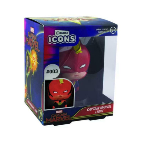 Paladone captain marvel con lampada 3d icona 10cm marrone/blu [pp6117cm]