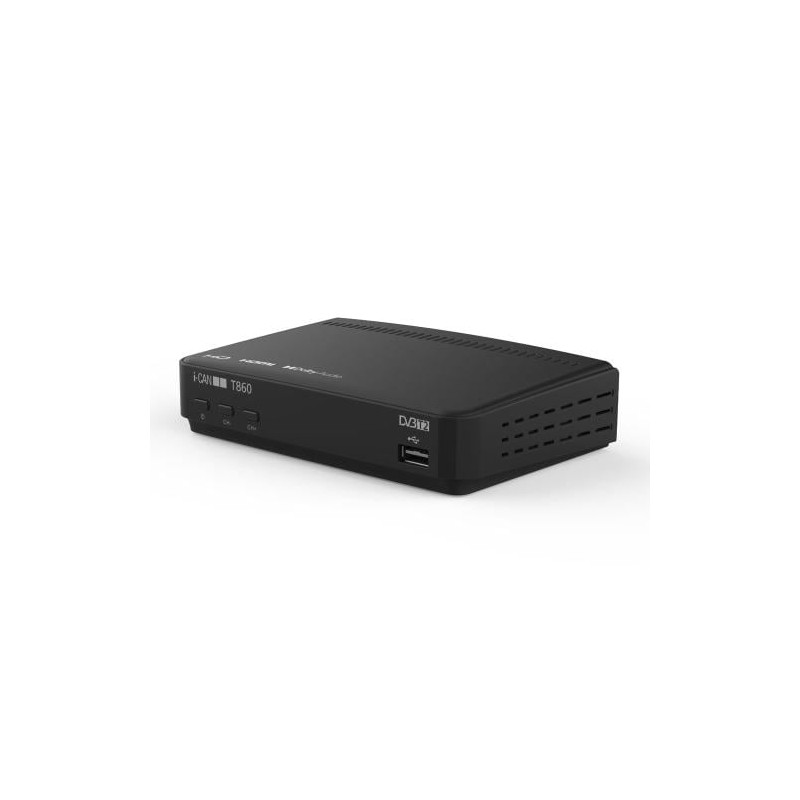 Decoder digitale i-can terrestre adb hd dvb-t/t2 usb nero
