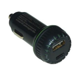 Alimentatore ad auto link con uscita usb-a/usb-c 5v 3a nero