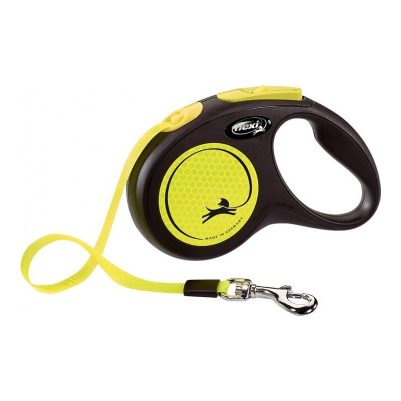 Nastro per guinzaglio per cane flexi nuovo neon s 5 m retrattile