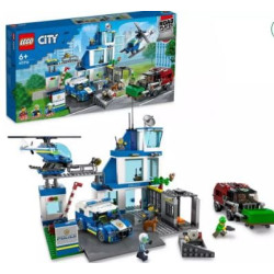 Lego city - stazione di polizia con camion/elicottero/3 figurine