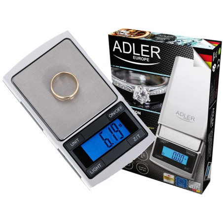 Bilancia di precisione adler 100g/1g argento [ad 3168]