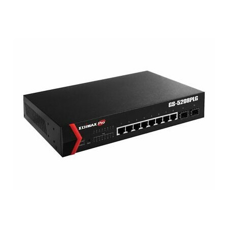 Switch edimax 8 porte 10/100/1000 nero [gs-5208plg v2]