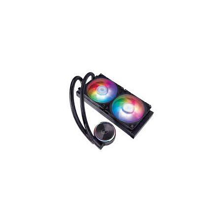 Dissipatore cpu a liquido cooler master pl240 flux rgb 2x 240mm nero