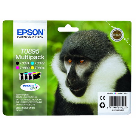 Cartuccia epson multipack 4 cartucce t0895 - nero, ciano, magenta,