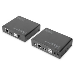 Kit di estensione kvm digitus hdmi hdbaset 2.0 4k/60hz 100m nero