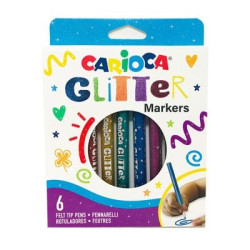 Set pennarelli carioca cf6 glitter markers 6pz [42190]