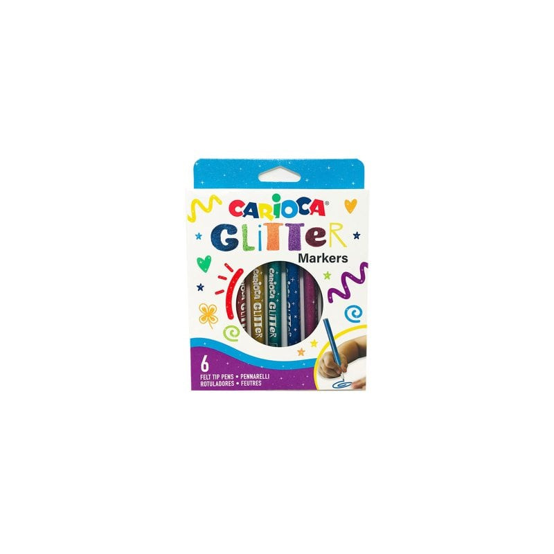 Set pennarelli carioca cf6 glitter markers 6pz [42190]