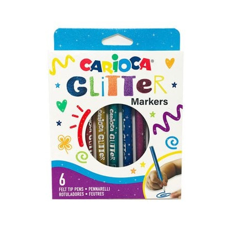 Set pennarelli carioca cf6 glitter markers 6pz [42190]