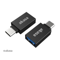 Adattatore usb akasa da usb-a a usb-c 2 pz. nero/grigio