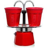 Caffettiere bialetti espresso mini con 2 tazze + 2 tazzine rosso