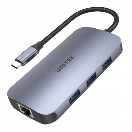 Hub usb unitek d1071a n9 + usb-c hdmi/pd 100w/lettore