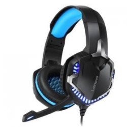 Cuffie lenovo led con microfono adatto ps4/ps5/pc usb 3.5mm nero/blu