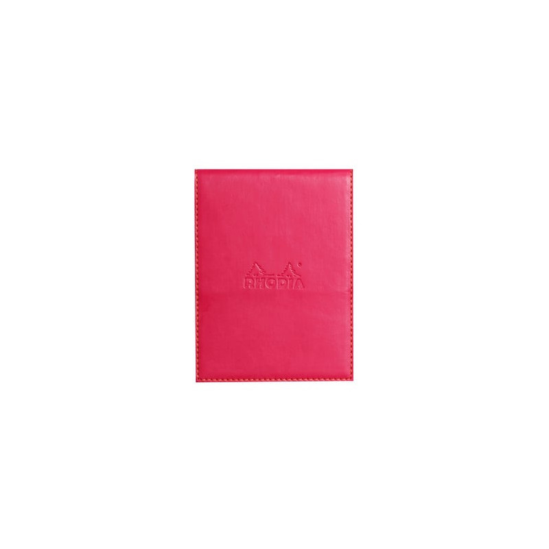 Portablocco rhodia con portamatite in ecopelle 9.5x13cm lampone [128212c]