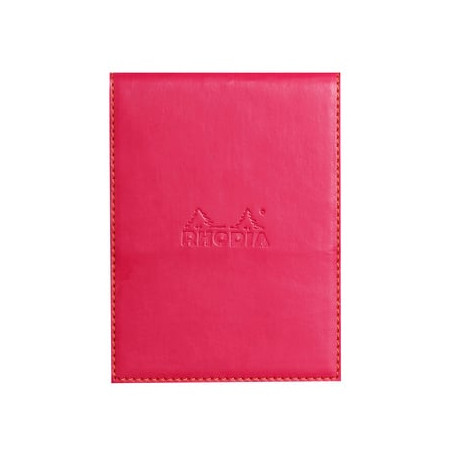 Portablocco rhodia con portamatite in ecopelle 9.5x13cm lampone [128212c]