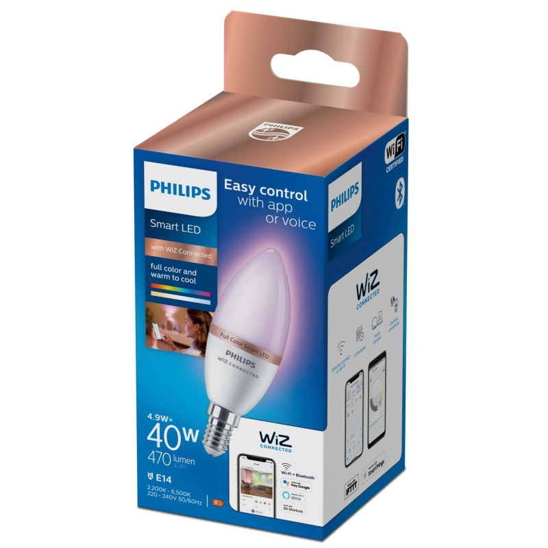 Lampadina led philips c37 e14 intelligente 40w bianco [929002448821]