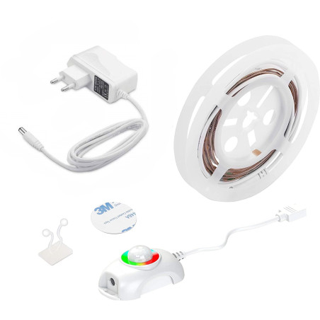 Striscia led techly rgb con telecomando/sensore di movimento 1.5m