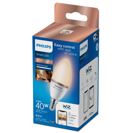 Lampadina led philips c37 e14 intelligente 40w bianco [929002448721]