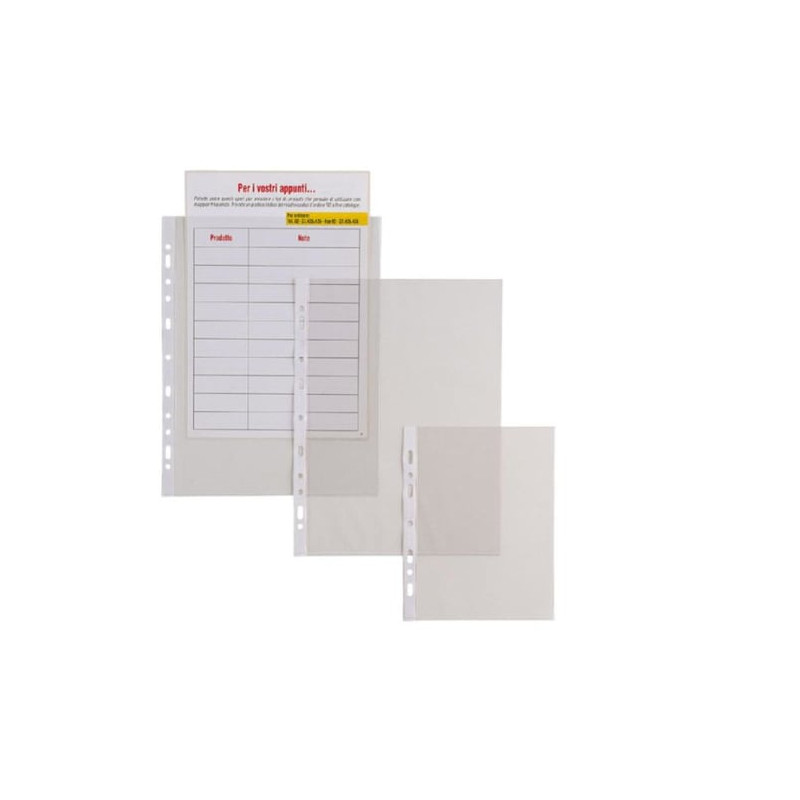 Buste trasparenti forate sei rota 25 pz. 21x29,7-15 ercole pvc