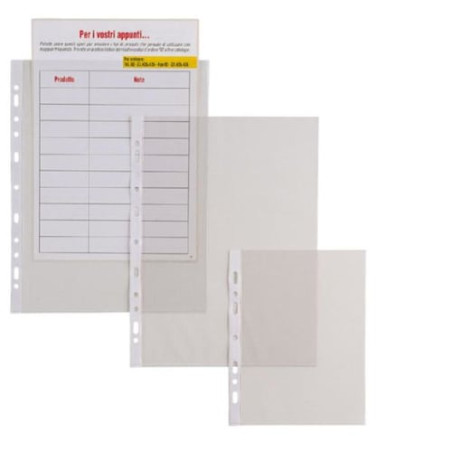 Buste trasparenti forate sei rota 25 pz. 21x29,7-15 ercole pvc