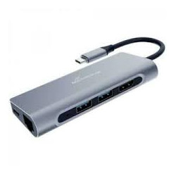 Hub usb mediarange multiporta 2x usb tipo-c hdmi cavo di rete