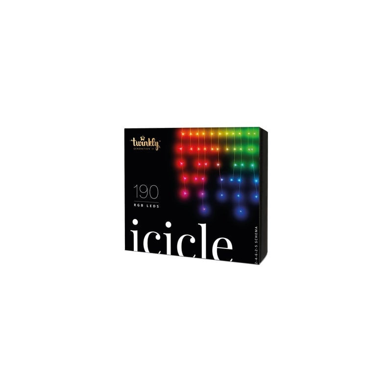 Luce led twinkly icicle 190 classic rgb multi 5m [twi190stp-teu]