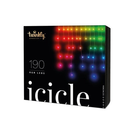 Luce led twinkly icicle 190 classic rgb multi 5m [twi190stp-teu]